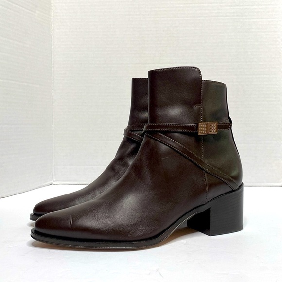 Hugo by Hugo Boss Women Silver Hardware Leather dressy Boots Size 7 - Picture 2 of 6